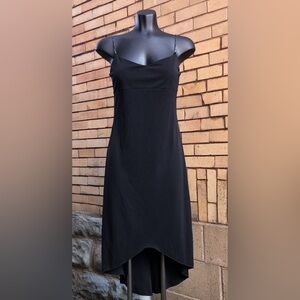 Vintage 90s Byer Too! Beaded Strap High Low Little Black Dress Size Medium
